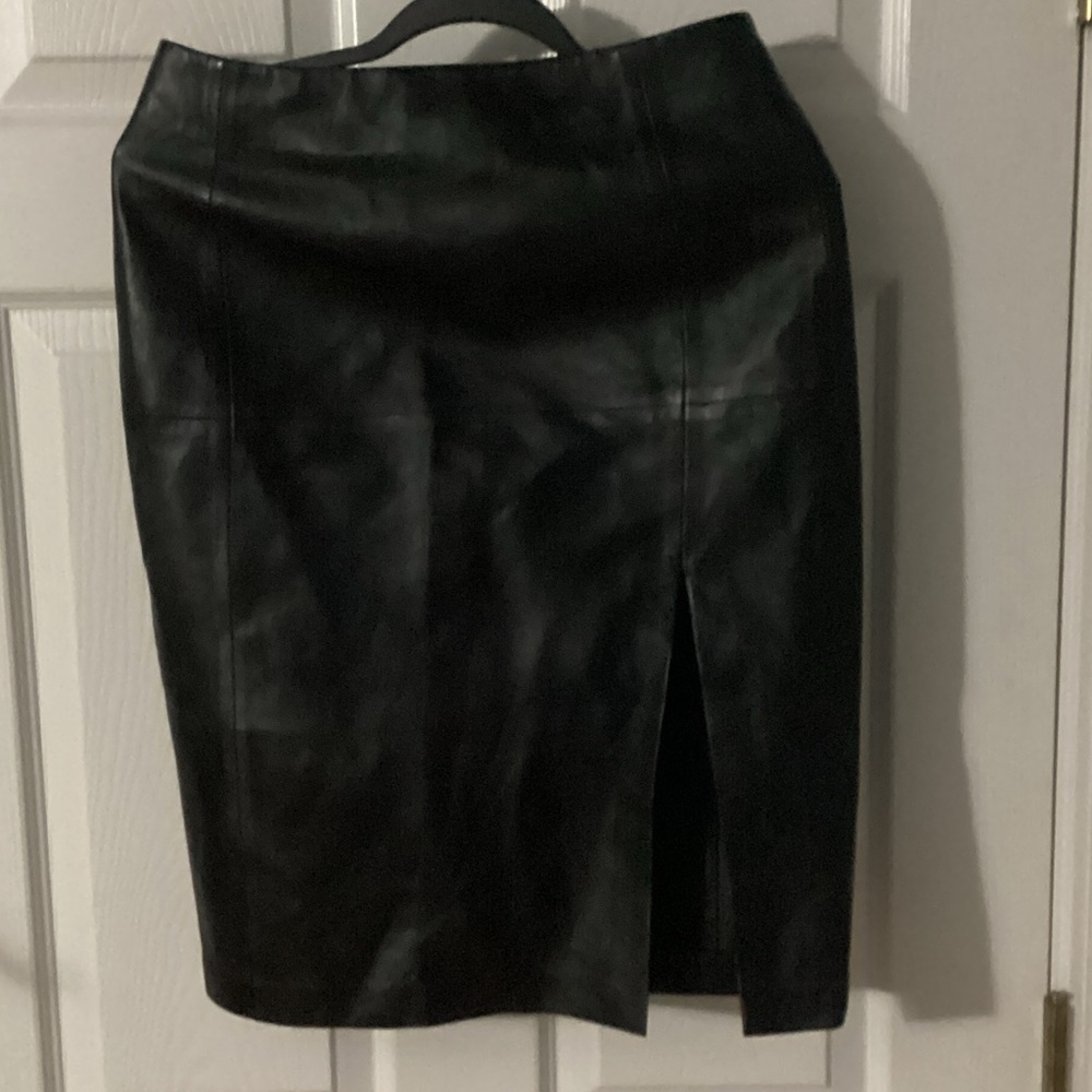 H&M Black Leather Pencil Skirt